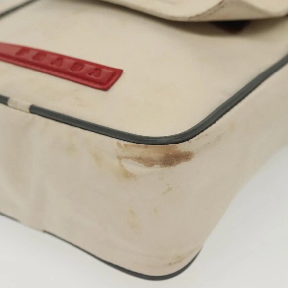 PRADA Sports Shoulder Bag Nylon White Silver Auth 138207 - Picture 4 of 16